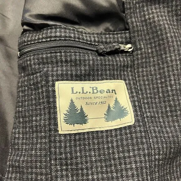 Vintage LL Bean Wool Blend 50 Tall Sport Coat Blazer Overcoat Retro Houndstooth - Picture 4 of 12